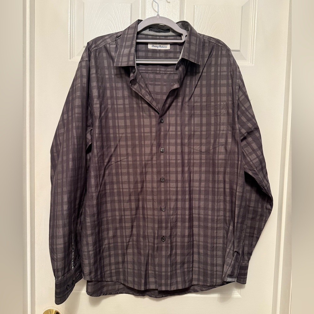 Tommy Bahama Dark Plaid Button Down Shirt